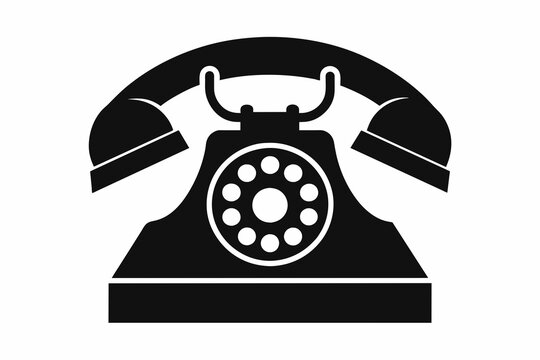 Telephone logo black silhouette vector design.