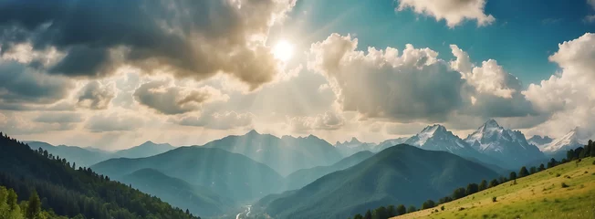 Crédence de cuisine en verre imprimé Himalaya Default a beautiful view of mountains in sunny day cloudy sky. panorama of the mountains. The Landscape and mountain of Himalayas of Arunachal Pradesh. mountains with sunny day. hills. snowy mountains