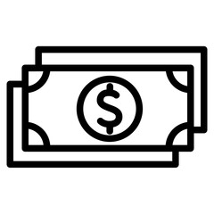 Cash outline icon