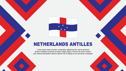 Netherlands Antilles Flag Abstract Background Design Template. Netherlands Antilles Independence Day Banner Wallpaper Vector Illustration. Template