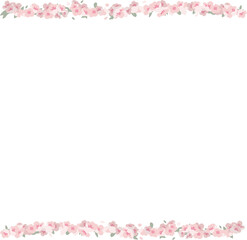 Cherry blossom shape border frame illustration
