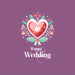 Indian Wedding Anniversary greetings on white background. Vector Illustration 