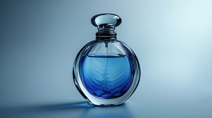 Modern blue perfume bottle with sleek design