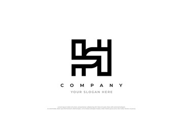Abstract Letter SH or HS Logo Design