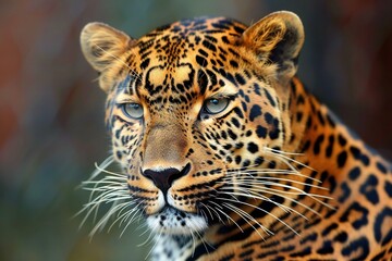 Portrait of a leopard (Panthera pardus) - obrazy, fototapety, plakaty