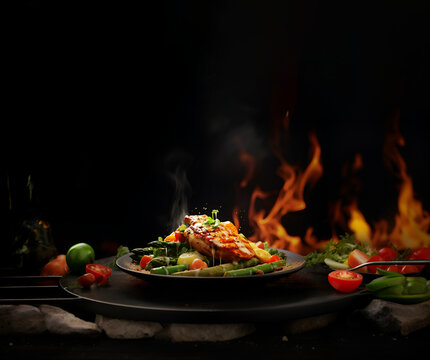 Delicious healthy and fresh food menu design ai generated