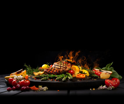 Delicious healthy and fresh food menu design ai generated