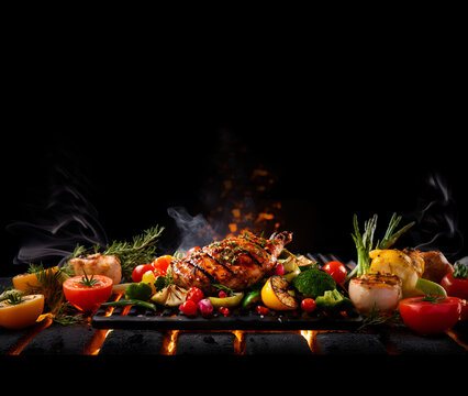 Delicious healthy and fresh food menu design ai generated