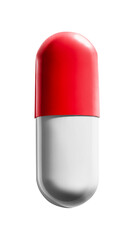 PNG white & red capsule, transparent background - 768514044
