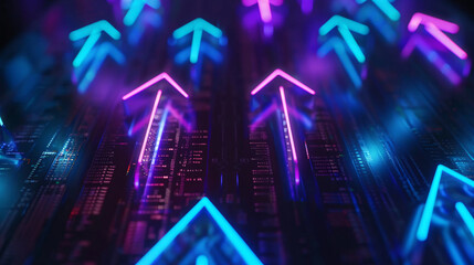 Fintech upward arrow chart background, stock stock market financial economic growth trend concept illustration