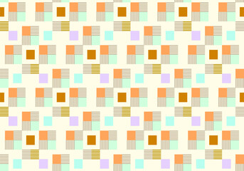 Geometric Vector Seamless Pattern. Modern Retro Palyful Print. Organic Square Shapes