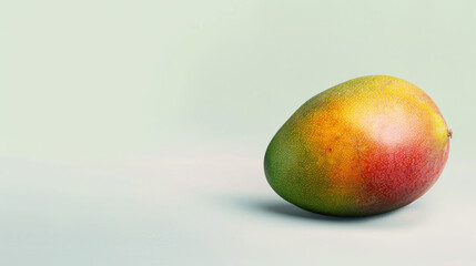 Mango on a plain background with dramatic lighting and shadow.