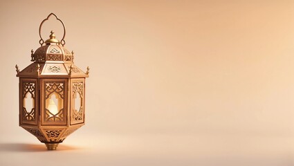 Luxury Islamic Background Lantern With Copy Space Text