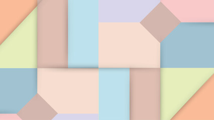 Pastel 3D geometric abstract background color design.