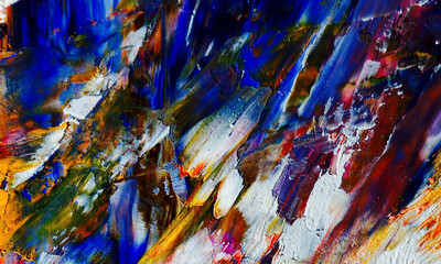 Colorful abstract background wallpaper. Modern motif visual art. Mixtures of oil paint. Trendy hand painting canvas. Wall decor and Wall art prints Idea. 3D Texture. Art object	