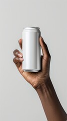 Mockup aluminium can product. Beverage product with copy space