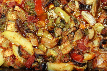 Giouvetsi - Greek beef and orzo stew. Balkanian cuisine.