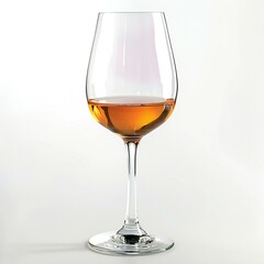 Glass of cognac isolated on white background