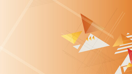 Abstract background low poly textured triangle shapes vector design. Orange pastel color.
