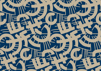 Traditional textile block print pattern. line design pattern. batik design. EPS file format.