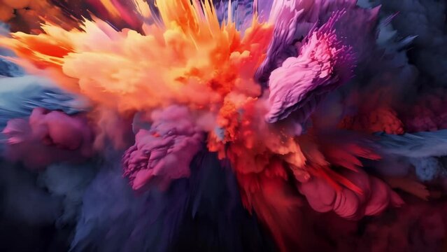 Colors collide and coalesce forming a breathtaking abstract explosion