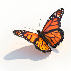 Naklejka premium Butterfly isolated on white background. Orange butterfly. 