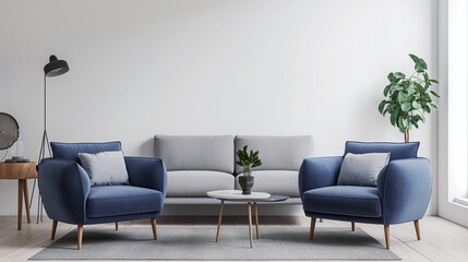 Scandinavian interior design of modern living room. Generative AI