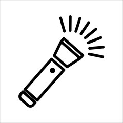Line flashlight icon illustration isolated vector sign symbol