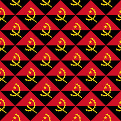 seamless pattern of angola flag. africa background. vector illustration