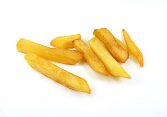 fried potatoes isolated on white background