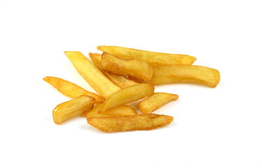 fried potatoes isolated on white background