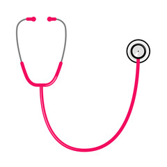 Stethoscope for doctor or nurse in a U-shape as a pink flat design vector illustration - 768522641