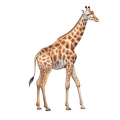 Giraffe watercolor clipart on transparent background