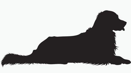 Vector Image - dog silhouette in default pose isolated - obrazy, fototapety, plakaty