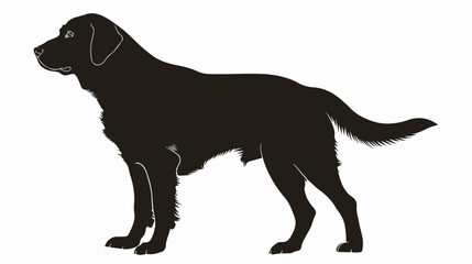 Vector Image - dog silhouette in default pose isolated