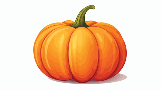 Vector orange pumpkin for halloween flat vector isolated