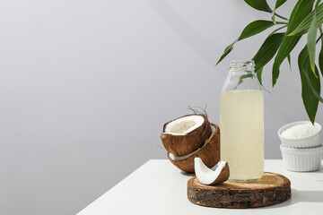 Coconut water, concept of tasty and natural coconut drink