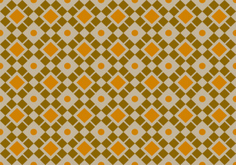 Seamless geometric mosaic in trendy pattern, circles and squares texture for textile or wallpaper.