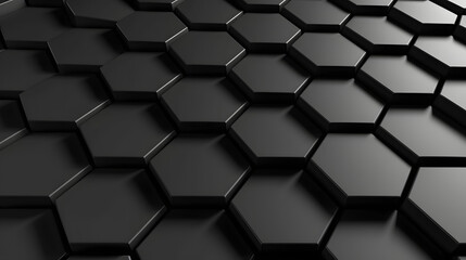 Digital black 3d honeycomb structure hexagonal graphic poster web page PPT background