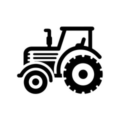 Obraz premium utility tracktor as simple single icon logo vector illustration , isolated on transparent background