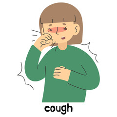 Cough 5 cute, png illustration.