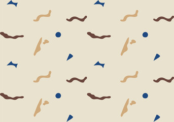 Seamless geometric mosaic in trendy pattern, circles and squares texture for textile or wallpaper.