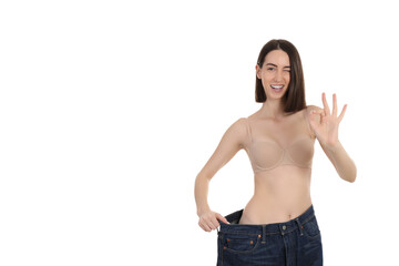 Obraz premium PNG thin girl wearing oversized pants isolated on white background.
