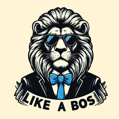 illustration of lion flat art vector design for tshirt, poster, banner and more