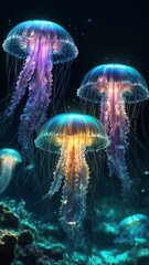 Jellyfishes in under water