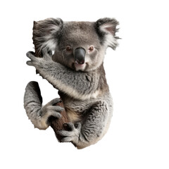 The Delicate Balance of Koala Life Isolated On Transparent Background