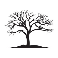 Obraz premium Lone Tree Silhouette Against Full Moon clipart