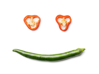 Chili pepper on white