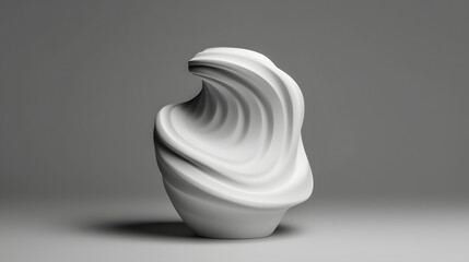 Fototapeta na wymiar Digital minimalist art white wave sculpture graphic poster web page PPT background