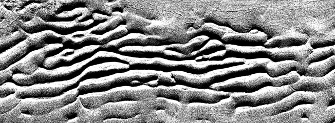 Sand texture overlay. Black dust grainy texture on white background. Grain noise stamp. Old paper. Grunge design elements. Vector illustration, eps 10.	
